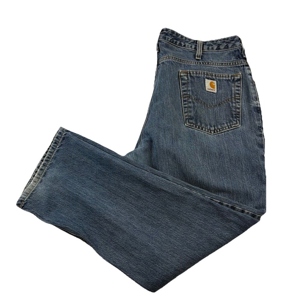 Carhartt Jeans 5 Pocket Womens 14x30 Blue Relaxed Fit WB160V10